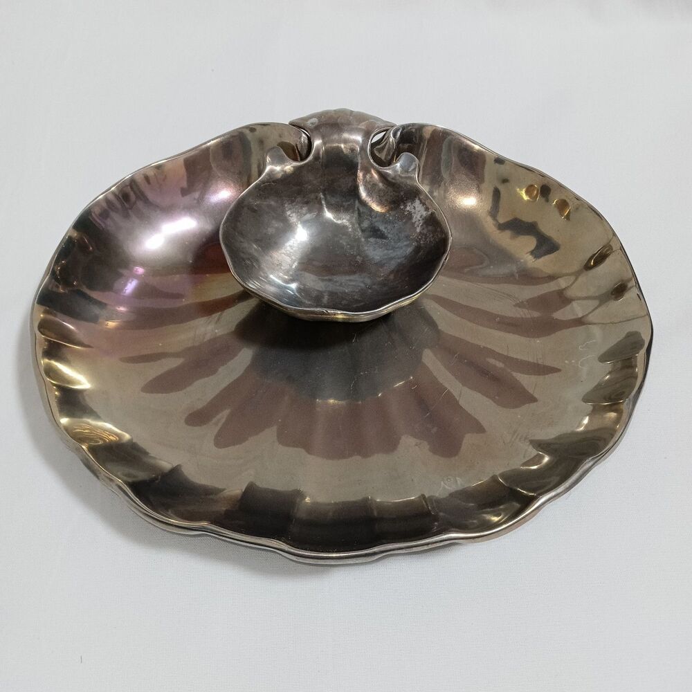 Wilton Ametale 2pc Clam Shell Chip & Dip Serving Bowl MCM